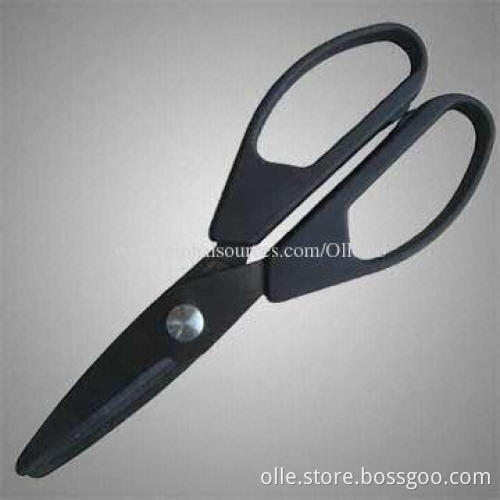 Sanitary Ceramic Blade Kitchen Scissors with Blue and White Porcelain Strips